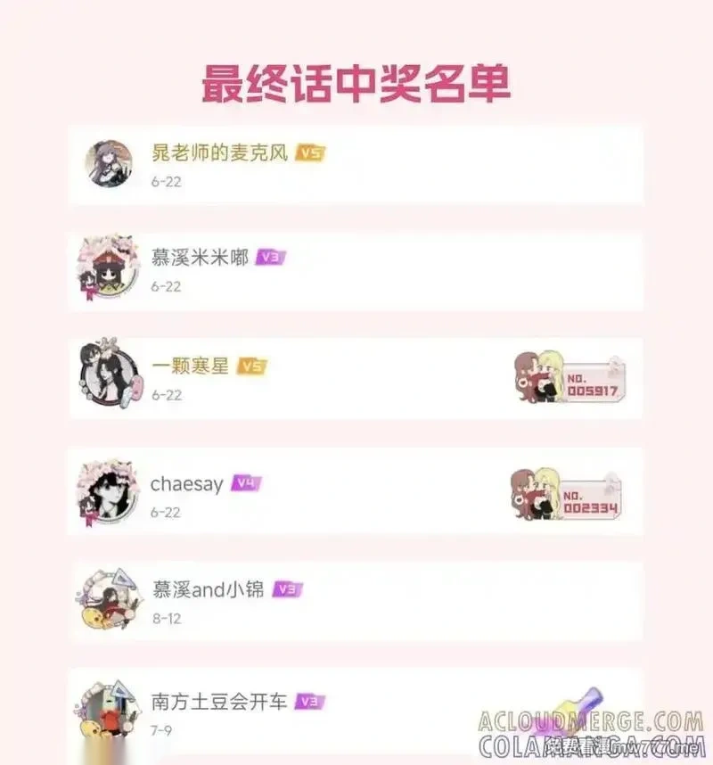 新卷计划 番外更新安排+中奖名单1